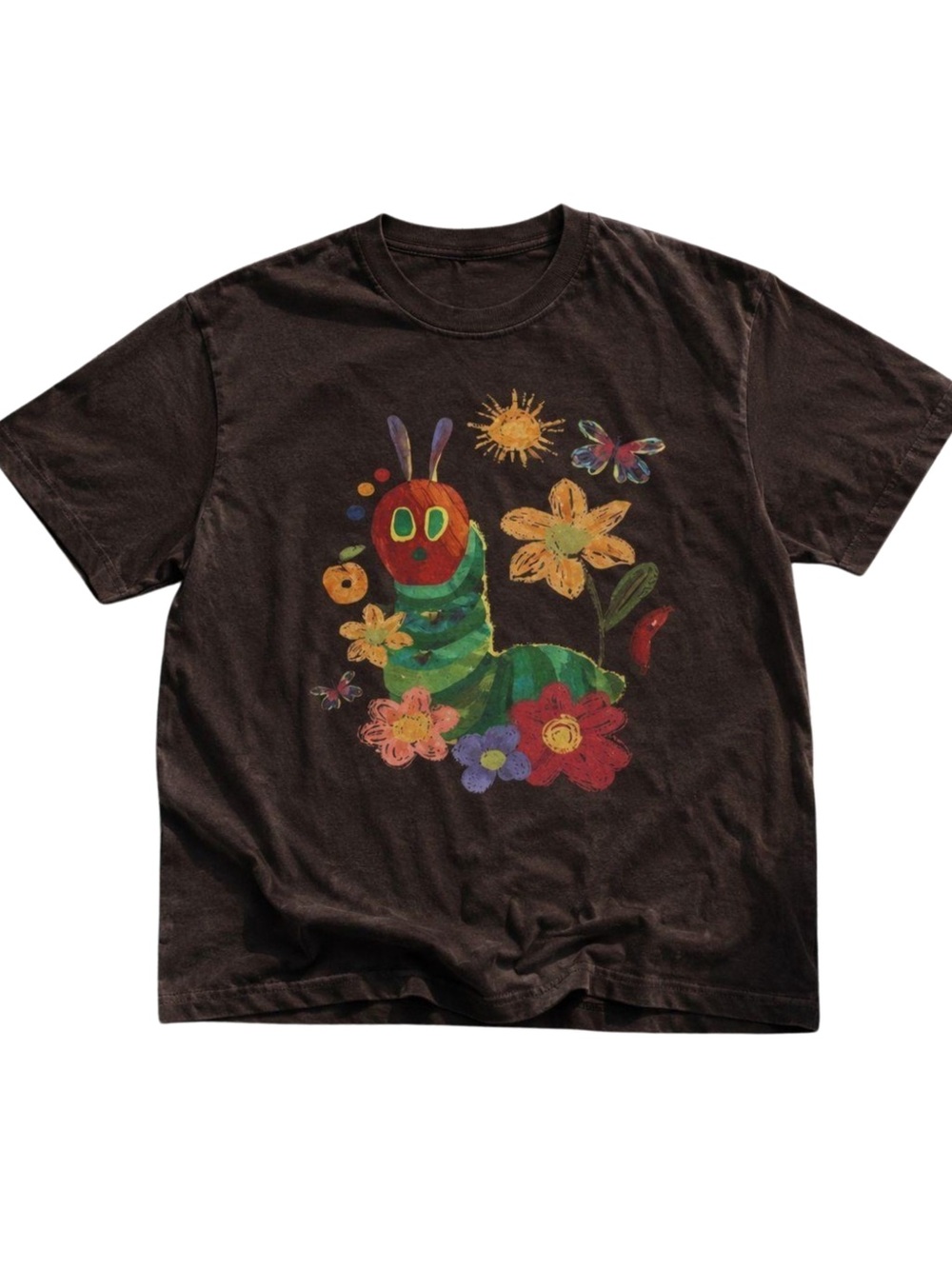 Gildan Bright Caterpillar Graphic Tee Brown